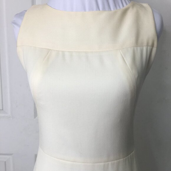Carolina Herrera Beige Open Flare Sleeveless Dress Size 2 Cocktail Wedding - Picture 2 of 11